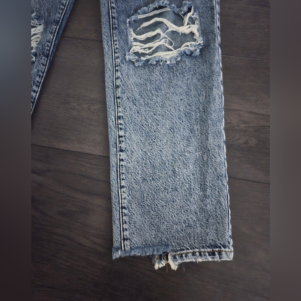 PacSun 90s Straight Leg Distressed Jeans 25 Light Wash - Picture 5 of 15